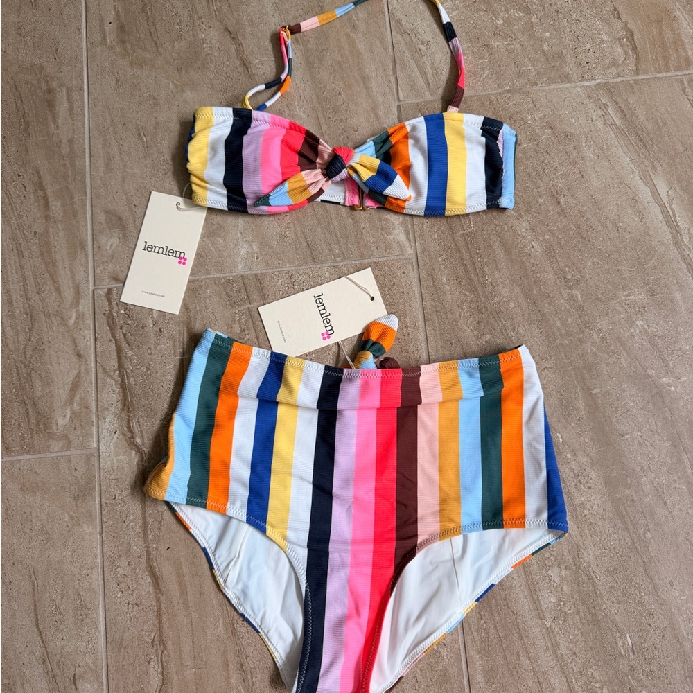 Lemlem Pariti Fiesta Bikini Set - High Waist